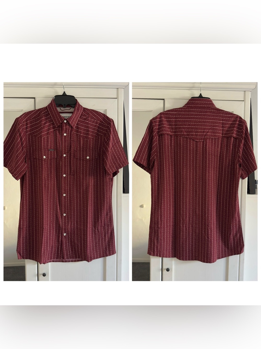 Poncho The Farmer Short Sleeve Snap Shirt Men's Size Small Slim Fit